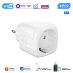 Aubess Smart Socket EU 16A AC100-240V Wifi Smart Plug Power Monitor,Alexa Google Home Voice Control Support Tuya Smart Life Andrea - Type 1pcs 16A