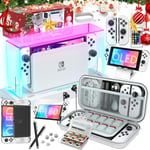 Accessoires Switch Oled 25 En 1 Compatibles Avec La Console Nintendo Switch Oled, Étui Switch Oled, Coffret Cadeau De Noël Avec Housse Switch Oled,Coque Switch Oled, Anti Poussière Dock,Poignée