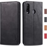 Coque Huawei P30 Lite - Huawei - Flip Case Cuir PU - Noir - Souple - Aimantée