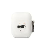 Karl Lagerfeld Silikonfodral NFT Choupette Head 3D - AirPods 1/2 gen (vit) - 3666339087920