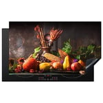 KitchenYeah© Protection Plaque Cuisson Deco Cuisine Cache Induction 91x52 cm Protège Pour Cuisiniere Protection Légumes - Fruits - Rustique - Table