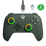 8Bitdo Ultimate C Wired Controller for Xbox, RGB Lighting Fire Ring and Hall Effect Joysticks, Compatible with Xbox Series X|S, Xbox One, Windows 10/11 - Officially Licensed (Dark Green)
