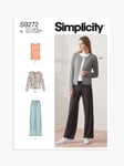 Simplicity Misses' Knit Cardigan Top and Pants Sewing Pattern, S9272