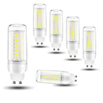 COMY Ampoules de maïs LED GU10 12W Équivalent à Incandescente 100W LED Blanc Froid 6000K 1200LM Non-dimmable, 72 * 5730 SMD Lampe Basse Consommation, Lot de 5,110V~130V