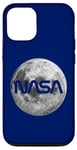 iPhone 12/12 Pro Retro NASA Worm Logo Full Moon Space Graphic Apollo Artemis Case