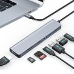 Moman Hub USB C, Station d'accueil 7 en 1 avec 100W PD, 4K@30Hz HDMI, 5Gbps USB 3.0, USB 2.0, USB C, Lecteur de Carte SD/TF pour Souris, Clavier, U Disk, Flash Drive, Mobile