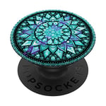 Phone Button Holder Pop Up Knob Purple & Teal Mandala Black PopSockets PopGrip: Swappable Grip for Phones & Tablets