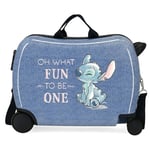 Disney Stich Dance it Out Children's Suitcase Blue 50x38x20cm Hard ABS Combination Lock Side 34L 1.8 kg 2 Wheels Hand Luggage, Blue, One Size, Children's Suitcase