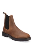 Slhtim Suede Chelsea Boot B Stövletter Chelsea Boot Brown Selected Homme