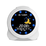 groov e Kidz Sleep Trainer Alarm Clock - Kid's Digital Alarm Clock for Sleep Training, LCD Display with Modes for Mornings and Nights, 6 Alarm Sounds, USB Powered