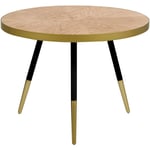 Table Basse Moderne Ronde en mdf Mobilier de Salon en Bois Clair Ramona