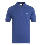 Lacoste Mens Classic Fit Cobalt Blue Polo Shirt Cotton - Size Small