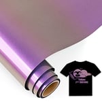 IModeur 5 Ft Rouleau Vinyle Thermocollant Vert vers violet - 30,5 x 153 cm flex thermocollant pour Cricut Maker, Silhouette Cameo, vêtements, bonnets, pantalons, autres tissus