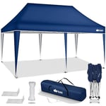 tillvex Tonnelle étanche 3 x 6 m, pliable, pop-up, réglable en hauteur, protection UV 50+, tente de réception avec sac, pour jardin (bleu)