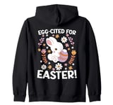 Easter Egg-Cited Pun, Cute Easter Bunny Zip Hoodie