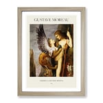 Oedipus And The Sphynx By Gustave Moreau Exhibition Museum Painting Framed Wall Art Print, Ready to Hang Picture for Living Room Bedroom Home Office Décor, Oak A4 (34 x 25 cm)