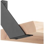 HOLZBRINK Support d’étagère en métal, équerre pour étagère murale Noir, 150x150x30 mm, forme V, kit de montage inclus, 10 pcs, HLR-V-150-9005