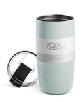 Simple Modern Tasse de Café de Voyage avec Couvercle Rabattable | Tasse de Café Glacé Isolée en Acier Inoxydable | Cadeaux pour Femmes et Hommes | Voyager Collection | 470ml | Sea Glass Sage