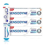 Sensodyne Sensitive Teeth Regime Kit with 3 Whitening Toothpaste and 1 Repair...