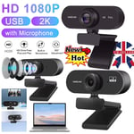 USB HD 1080P Webcam with Microphone Autofocus Computer Camera for PC Laptop UK