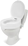 Dunimed Rehausseur de Toilettes avec couvercle - 10 cm - Abattant WC surélevé amovible - Rehausseur Toilette à clipser - Siège de soutien pour les personnes âgées et utilisateurs handicapés