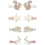 Mimi & Lula 8 Hair Clips - Mini Woodland Friends Homestead Mini Woodland Hårklämmor - Forest Green |  | 0