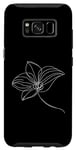 Coque pour Galaxy S8 Dessin artistique à une ligne feuille d'orchidée