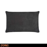 Zons Coussin Design Look Velours 40x60cm + Rembourrage 480g Coussin Voiture Coussin canapé Oreiller (4 Couleurs à Choisir) (Noir)