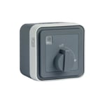 cubyko Minuterie bouton rotatif saillie gris IP55