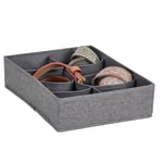 LOVE IT STORE IT - Organisateur Tiroir 8 Compartiments Premium - En Lin - Pliable - Pour Rangement Vêtements Ou Penderie Enfant - 33x24x8cm - Gris Chiné