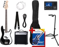 Pack Basse Electrique Guitare PB-Style Set Amplificateur Housse Support Noir