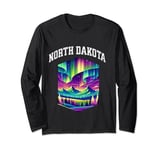 North Dakota Aurora Borealis Northern Lights Vacation Long Sleeve T-Shirt