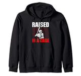 Raised In A Cage Baseball Batter Baseball Bat Hitter Batters Zip Hoodie