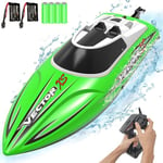 VOLANTEXRC RC Boat 20MPH Fast RC Boat for Adults 2.4Ghz Remote Control Boat for Pools and Lake with 2 Rechargeable Batteries Toys Gifts for Boys Girls (Green)