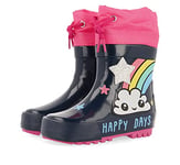 GIOSEPPO Bottes DE Pluie Bleu Marine avec Nuages ET Arc-en-Ciel pour Fille Elster