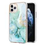 IMIRST Basic Case Compatiable with iPhone 11 Pro Max IMD Soft TPU Silicone Bumper Matte Marble Scratch-Resistant Slim Protective Phone Case Back Cover for Apple iPhone 11 Pro Max，YBI Green