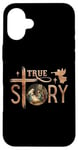 Coque pour iPhone 16 Plus True Story Crèche de Noël Jésus Chrétien Hommes Femmes Enfants