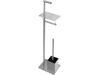 Sourcing Stand With Toilet Paper Holder And Brush Kapitan Neo 96 81 99 Satin