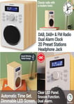 DAB/DAB+ Digital Radio | Solid Wood Cabinet | Kitchen & Bedside FM Oak