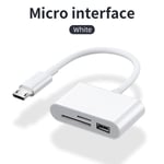 Adaptateur de type C TF CF SD Lecteur de carte mémoire OTG ampa er Compact Flash USB-C pour iPad Pro Huawei pour Macbook USB Type C Cardreader - Type 3in1 White Micro USB