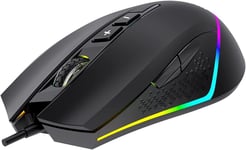 Unykach Souris Gaming Nova M244 avec rétroéclairage RVB, capteur Optique 6400 dpi, 6 Boutons, léger et Ergonomique