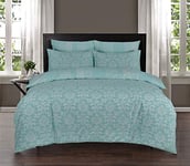 Indus Textiles 100% Pure Cotton Reversible Patterned Duvet Cover Sets, Istambul Duckegg - King