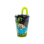 Minecraft mugg med sugrör - 430 ml