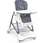 COSTWAY Chaise Haute Bébé 4-en-1 Portable, Chaise Inclinable pour Tout-Petits avec Double Plateau Détachable, Siège Enfant Réglable avec Harnais à 5