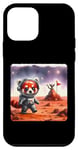 Coque pour iPhone 12 mini Red Panda Astronaute Exploring Planet. Alien Rock Space