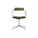 Vipp452 Swivel Chair With Gliders, Bosco Green/polished Aluminium