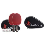 JOOLA Duo Pro 2 Raquettes 3 balles Housse de ping-Pong Set de Tennis de Table, Rouge/Noir, 6 pièces & Pocket Double Housse de Raquette de Tennis de Table, pour 2 Sacs, en Noire et Rouge, 28 x 17 x 4cm