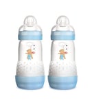 MAM - Easy Start A123 - Biberon anti-coliques breveté avec tétine 3 en  silicone SkinSoftTM ultra doux, pour bébés à partir de 4 mois, 320 ml,  bleu, 1 unité, auto-stérilisable en 3