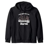 Oncology Nurse Wildflowers Nobody Fights Cancer Alone Zip Hoodie