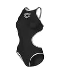 Arena Femme Biglogo One Piece Swimsuit, Noir-argent_r, 32 EU